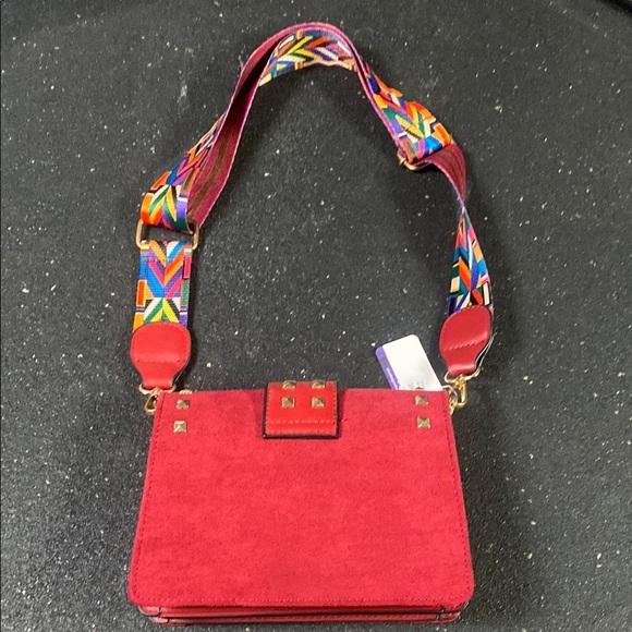 Claudia G Stylish Red Studded Crossbody Purse - Picture 6 of 9